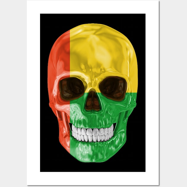 Guinea Bissau Flag Skull - Gift for Bissau Guinean With Roots From Guinea Bissau Wall Art by Country Flags